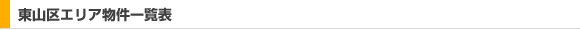 東山区エリア物件一覧表