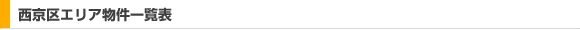 西京区エリア物件一覧表